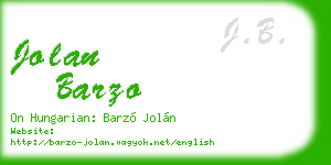 jolan barzo business card