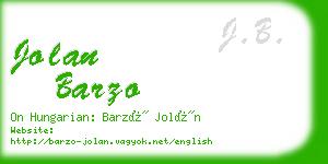 jolan barzo business card